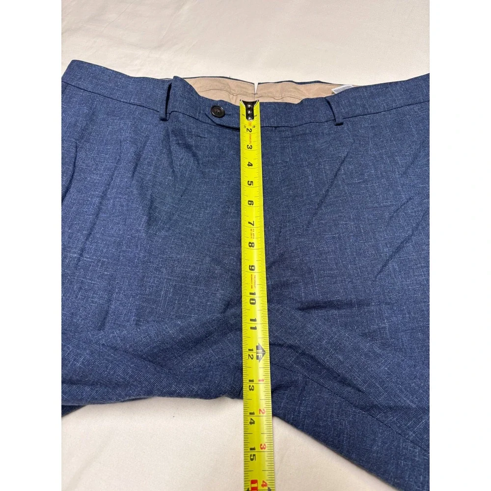 Banana Republic Mens Tailored Slim Fit Blue Textured Dress Pants 38x32 Stretch